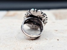 Vintage Fred Harvey Era Navajo Sterling Green Turquoise Cluster Ring New Band! - Additional view 5