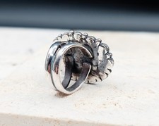 Vintage Fred Harvey Era Navajo Sterling Green Turquoise Cluster Ring New Band! - Additional view 6