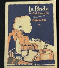 La Fonda Menu Santa Fe NM New Mexico Fred Harvey - 1946