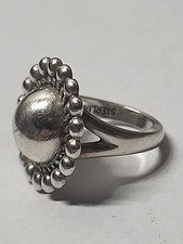 Navajo vintage Fred Harvey Era Sterling Silver Dome Ring Size 5.5  - Additional view 2