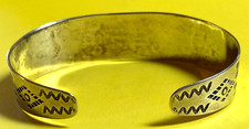 ANTIQUE NAVAJO  SILVER CUFF FRED HARVEY ERA GREEN TURQUOISE 18.5 GR. CERRILLOS ? - Additional view 3