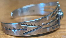 ANTIQUE FRED HARVEY ERA RARE DOUBLE THUNDERBIRD STERLING CUFF BRACELET 18.8 GRAM - Additional view 1
