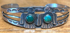 ANTIQUE FRED HARVEY ERA RARE DOUBLE THUNDERBIRD STERLING CUFF BRACELET 18.8 GRAM