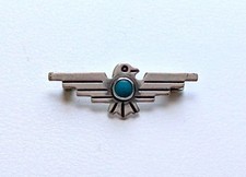 Fred Harvey Era Navajo Sterling Silver 925 Turquoise Thunderbird Brooch Pin