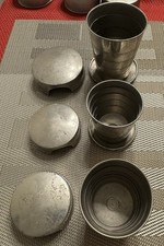 9 Antique Folding Cups, Fred Harvey, Pennsylvania Railroad, Rock Island News - Additional view 6