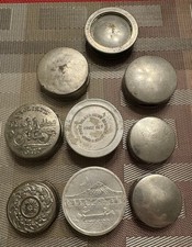 9 Antique Folding Cups, Fred Harvey, Pennsylvania Railroad, Rock Island News