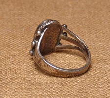 Fred Harvey Era Native American Silver & Turquoise Childs Ring. sz 4 1/2 - Additional view 4