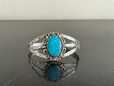 Vintage Navajo Fred Harvey Era Sterling Silver Cuff Bracelet - Additional view 1