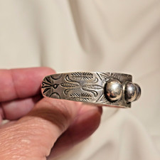 FRED HARVEY ERA 1940s-50s 7-DOME STAMPED CUFF BRACELET; RARE - Additional view 3