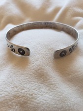 Old Navajo Fred Harvey Era 925 Cuff Bracelet Whirling Log Other Etchings - Additional view 8