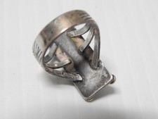 IMPRESSIVE ANTIQUE NAVAJO PRE-FRED HARVEY STERLING SILVER TURQUOISE RING sz:6+ - Additional view 2