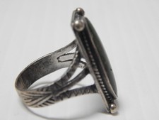 IMPRESSIVE ANTIQUE NAVAJO PRE-FRED HARVEY STERLING SILVER TURQUOISE RING sz:6+ - Additional view 3