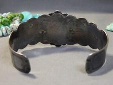 Fred Harvey Era NAVAJO webbd CERRILLOS TURQUOISE Coin Silver FRIENDSHIP Bracelet - Additional view 9