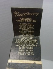 Fred Harvey Restaurant Shops Chicago Union Station vintage Matchbook  - Additional view 2