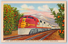 Santa Fe Streamliner Train 1940s Unused Fred Harvey Postcards x5 - Additional view 1