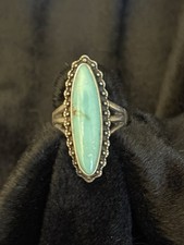 Vintage The Maisels  Co. STERLING SILVER & TURQUOISE Fred Harvey Era Ring Sz 5.5 - Additional view 1