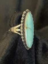 Vintage The Maisels  Co. STERLING SILVER & TURQUOISE Fred Harvey Era Ring Sz 5.5 - Additional view 2