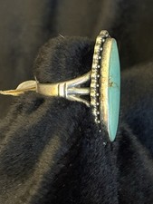 Vintage The Maisels  Co. STERLING SILVER & TURQUOISE Fred Harvey Era Ring Sz 5.5 - Additional view 3