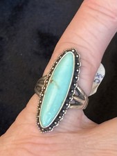 Vintage The Maisels  Co. STERLING SILVER & TURQUOISE Fred Harvey Era Ring Sz 5.5 - Additional view 4