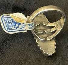 Vintage The Maisels  Co. STERLING SILVER & TURQUOISE Fred Harvey Era Ring Sz 5.5 - Additional view 6