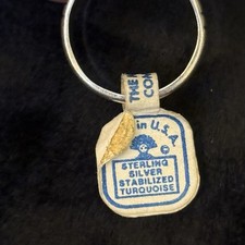 Vintage The Maisels  Co. STERLING SILVER & TURQUOISE Fred Harvey Era Ring Sz 5.5 - Additional view 7