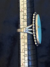 Vintage The Maisels  Co. STERLING SILVER & TURQUOISE Fred Harvey Era Ring Sz 5.5 - Additional view 9