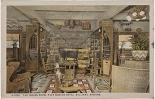 Postcard Arizona Indian Room Fray Marcos Williams Fred Harvey 1929 Postcard