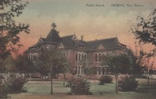 Postcard New Mexico NM Deming Fred Harvey Hand-colored Public School c. 1908