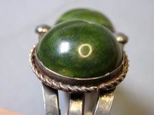 Fred Harvey Era NAVAJO Green TURQUOISE Stamped Coin Silver 40g Cuff Bracelet - Additional view 6