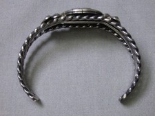 Fred Harvey Era NAVAJO Natural TURQUOISE Mountain TURQUOISE Coin Silver 40g CUFF - Additional view 7