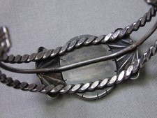 Fred Harvey Era NAVAJO Natural TURQUOISE Mountain TURQUOISE Coin Silver 40g CUFF - Additional view 8