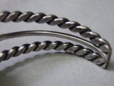 Fred Harvey Era NAVAJO Natural TURQUOISE Mountain TURQUOISE Coin Silver 40g CUFF - Additional view 9