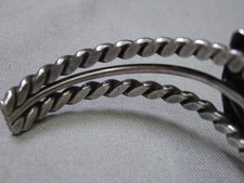 Fred Harvey Era NAVAJO Natural TURQUOISE Mountain TURQUOISE Coin Silver 40g CUFF - Additional view 10