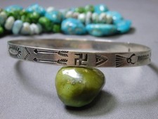 Fred Harvey Era NAVAJO Stamped Coin Silver WHIRLING LOGS 8.25