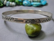 Fred Harvey Era NAVAJO Stamped Coin Silver WHIRLING LOGS 8.25