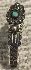 Antique Old Pawn Fred Harvey Era Sterling Silver Turquoise Cuff Bracelet Arrows - Additional view 3