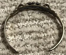 Antique Old Pawn Fred Harvey Era Sterling Silver Turquoise Cuff Bracelet Arrows - Additional view 4