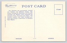 Postcard Fred Harvey Apache Warrior at Navajo Rio Horse Drink Arizona AZ Linen - Additional view 1