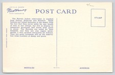 Postcard Fred Harvey Navajo Native American Indian Family Hogan Arizona AZ Linen - Additional view 1