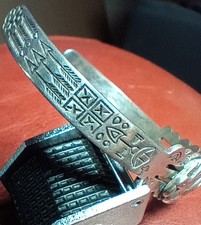 Old Pawn Fred Harvey Navajo Sterling Silver Turquoise Thunderbird Snake Bracelet - Additional view 4