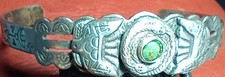Old Pawn Fred Harvey Navajo Sterling Silver Turquoise Thunderbird Snake Bracelet - Additional view 7