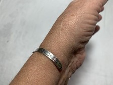 Vintage Native American Sterling Silver Fred Harvey Era Turquoise Bracelet - Additional view 3