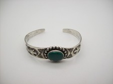 Vintage Navajo Fred Harvey Era Turquoise Sterling Silver Bracelet - Additional view 18
