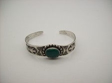 Vintage Navajo Fred Harvey Era Turquoise Sterling Silver Bracelet