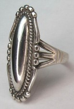 Navajo Fred Harvey Era Sterling Silver Dome CABOCHON Ring NATIVE AMERICAN sz6.5 - Additional view 5