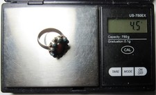 Fred Harvey Era ZUNI Sterling Silver Snake Eye TURQUOISE Coral CLUSTER Ring - Additional view 22