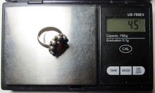 Fred Harvey Era ZUNI Sterling Silver Snake Eye TURQUOISE Coral CLUSTER Ring - Additional view 23