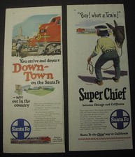 SANTA FE RAILROAD - 57 ads, 1931-1961; Streamliners, Fred Harvey dining cars - Additional view 2