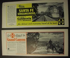 SANTA FE RAILROAD - 57 ads, 1931-1961; Streamliners, Fred Harvey dining cars - Additional view 14