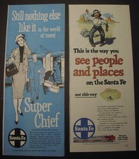 SANTA FE RAILROAD - 57 ads, 1931-1961; Streamliners, Fred Harvey dining cars - Additional view 15